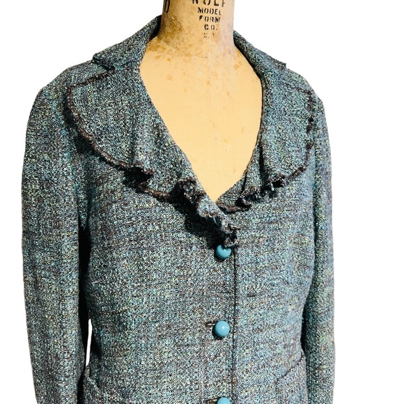 MOSCHINO Cheap and Chic Authentic Size 12 Jacket Virgin Wool Rayon Silk Blend - Picture 6 of 15